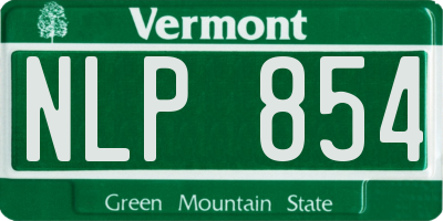 VT license plate NLP854