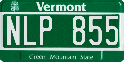 VT license plate NLP855