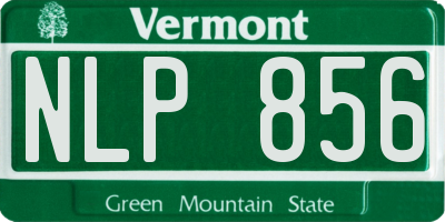 VT license plate NLP856