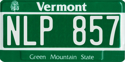 VT license plate NLP857