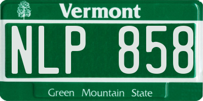 VT license plate NLP858