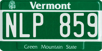 VT license plate NLP859