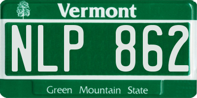 VT license plate NLP862