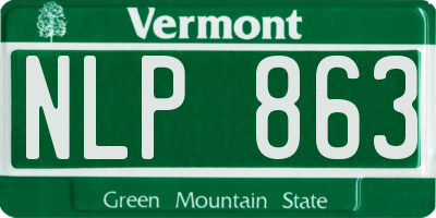 VT license plate NLP863