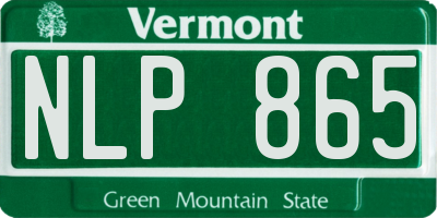 VT license plate NLP865