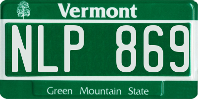VT license plate NLP869