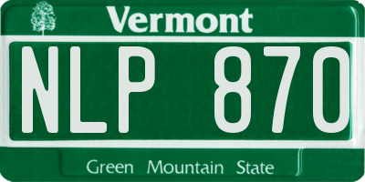 VT license plate NLP870