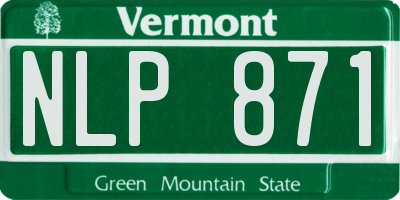 VT license plate NLP871