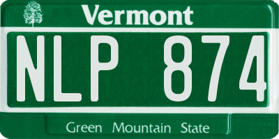 VT license plate NLP874