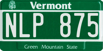 VT license plate NLP875