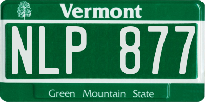 VT license plate NLP877