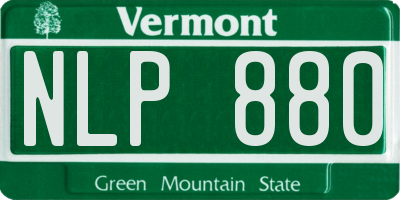 VT license plate NLP880