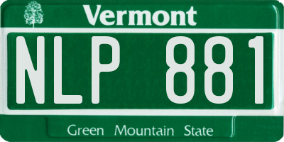 VT license plate NLP881