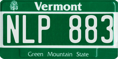 VT license plate NLP883