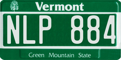 VT license plate NLP884