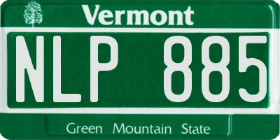 VT license plate NLP885