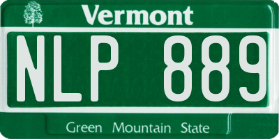 VT license plate NLP889