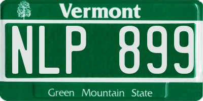 VT license plate NLP899
