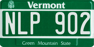 VT license plate NLP902