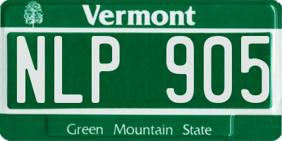 VT license plate NLP905