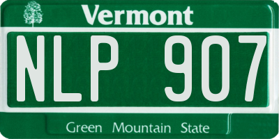 VT license plate NLP907