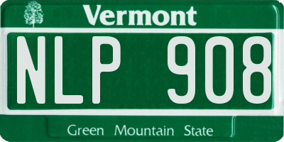 VT license plate NLP908