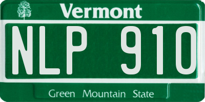 VT license plate NLP910