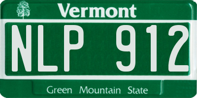 VT license plate NLP912