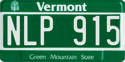 VT license plate NLP915