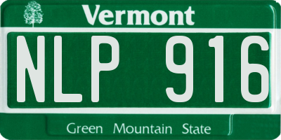 VT license plate NLP916