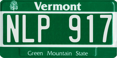 VT license plate NLP917