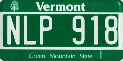 VT license plate NLP918