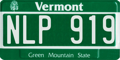 VT license plate NLP919