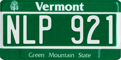VT license plate NLP921