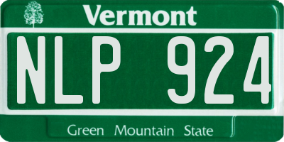 VT license plate NLP924