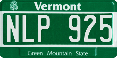 VT license plate NLP925