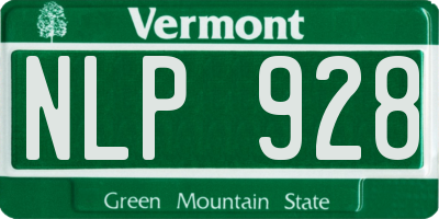 VT license plate NLP928