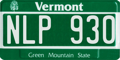 VT license plate NLP930