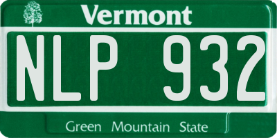 VT license plate NLP932