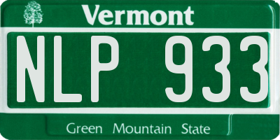 VT license plate NLP933