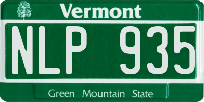 VT license plate NLP935