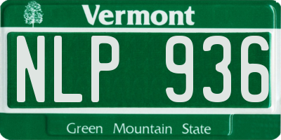 VT license plate NLP936