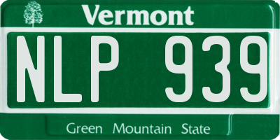VT license plate NLP939