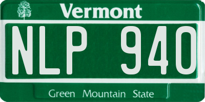 VT license plate NLP940