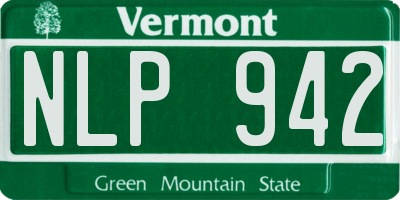 VT license plate NLP942