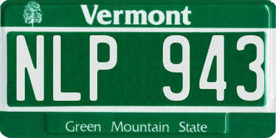 VT license plate NLP943