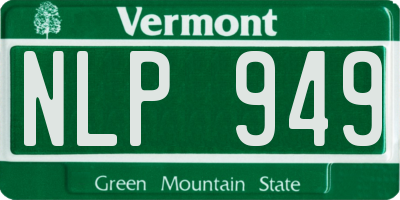 VT license plate NLP949