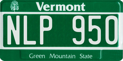 VT license plate NLP950