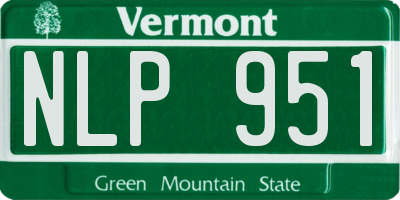 VT license plate NLP951
