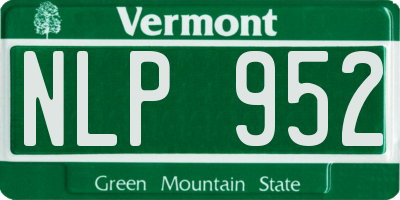 VT license plate NLP952